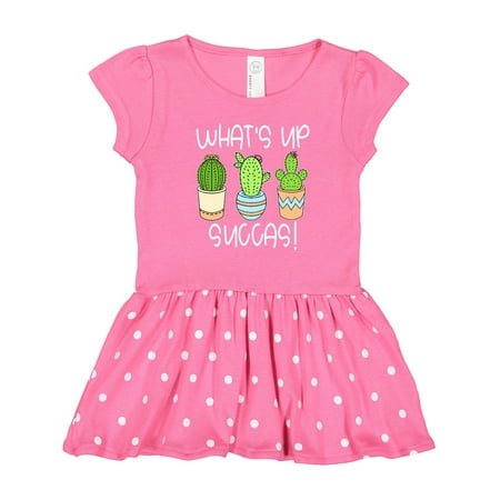 

Inktastic What s Up Succas Funny Cacti Plants Gift Toddler Girl Dress