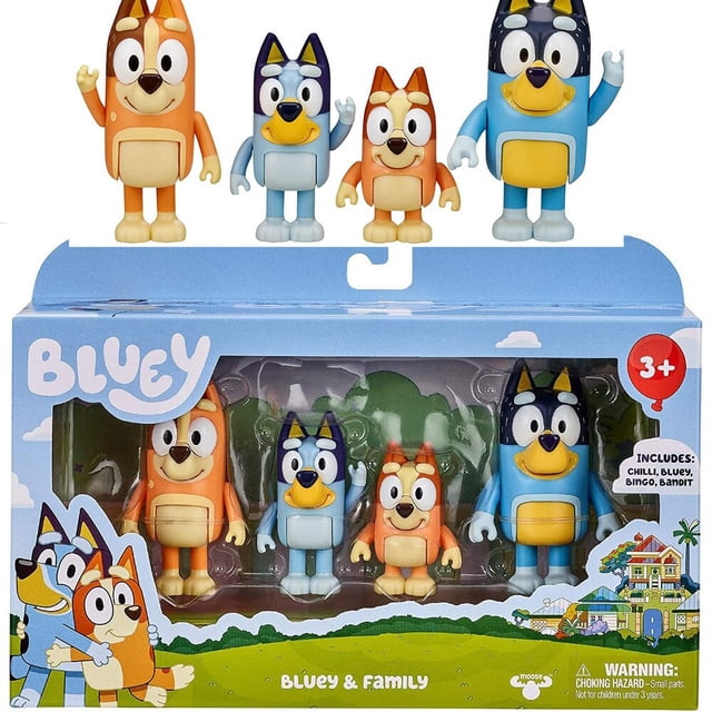 Figura de Bingo Bluey de 4 a 12 piezas para niños, juguete de la familia, Bandit Chilli, figura de acción de PVC de dibujos animados, modelo coleccionable, regalo de cumpleaños y Navidad