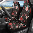 thumbnail image 2 of XYZCANDO Car Seat Covers Polyester Car Front Seat Covers Vehicle Front Seat Covers Auto Accessories Anti-Slip Truck SUV, Red Rose Polka Dot Design, 2 of 10