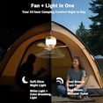 thumbnail image 5 of Camping Fan with Light & Remote, Portable Ceiling Fan for Tents, Canopy, Beach, RV, Car, Camper & Outdoor, Wireless Rechargeable Hanging Pop Up Tent Fans - 3 Speed Breeze & Timer, 5 of 10