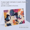 thumbnail image 3 of Yayeee Toggle Light Switch Wall Plate 2-Gang 4.56"x4.48" Decorative Outlet Cover, Flowers Pattern Style, 3 of 7