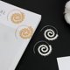 thumbnail image 2 of Vintage Heart-Shaped Spiral Earrings - Exaggerated Large Swirl Gear Earrings for Women & Girls, 2 of 4
