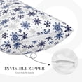 thumbnail image 3 of Sikiie blue Snowflake Prints Print Plush Pillow Cover, Wrinkle-proof and Stain-resistant Pillow Protector without Pillow Core, Home Decoration-20"x30", 3 of 6