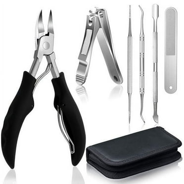 Pinkiou Portable Manicure Pedicure Set Tools Toenail Clippers Nail Cutter 6 Pieces Professional Stainless Steel Manicure Kit for Nail Care