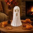 thumbnail image 6 of Halloween Wicker Ghost Decor Lantern, 12.2" Rustic Rattan Style Lamp Shade Centerpiece for Halloween Fall Autumn Thanksgiving Table Mantel Party Home Office Decoration, 6 of 9