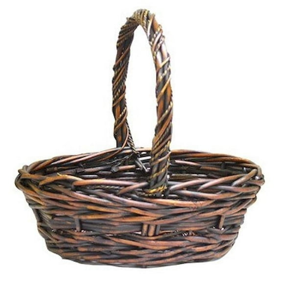 Mahogany Brown Oval Basket