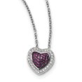thumbnail image 1 of Sterling Silver & CZ Brilliant Embers Heart Necklace 18 Inch, 1 of 3