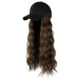 thumbnail image 2 of ZSQDM Womens Sun Visor Hat Long Hair Wig Hat Attached Adjustable Curly Cap Hair Hairstyle wig Womens Visor Hats, 2 of 2