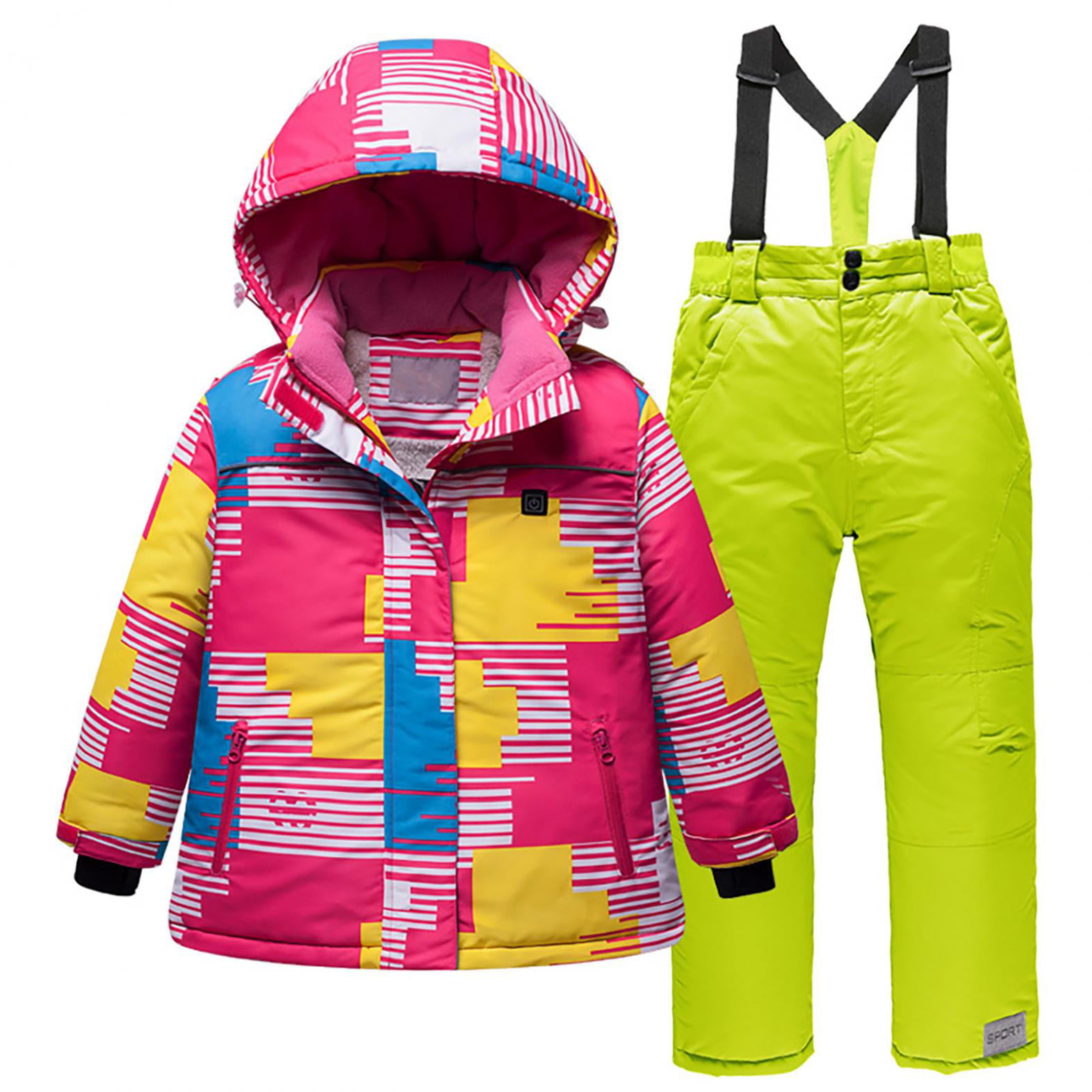 Baby Winter 3 Piece Snowsuit Hooded Down Jacket Snow Bib Pants Scarf Kids Ski Suit Outfit Clothing