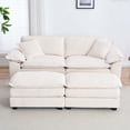 thumbnail image 5 of 84.6" Modern Cloud Sofa with Ottoman, Oversized Corduroy Couch for Living Room, Comfortable Seating, 5 of 6