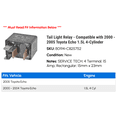 thumbnail image 2 of Tail Light Relay - Compatible with 2000 - 2005 Toyota Echo 1.5L 4-Cylinder 2001 2002 2003 2004, 2 of 2