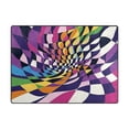 thumbnail image 5 of Yayeee Area Rugs for Living Room 5.2'x4' Non Slip Washable Bedroom Floor Carpet, Purple Wavy Plaid, 5 of 5