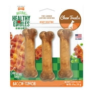 Nylabone Healthy Edibles All-Natural Long Lasting Bacon Chew Treats 3 count Small/Regular - Up to 25 lbs.