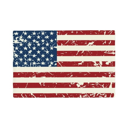 

Placemats Set of 4 Vintage American Flag Place mats for Dining Table Indoor/Outdoor Cute Heat Resistant Washable Table Mats(18 x 12 )