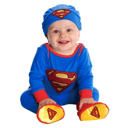 DC Comics Infant Boys Superman Costume Baby Bodysuit Pants Hat & Booties Outfit