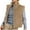 Khaki, variant on RQYYD Women's Lightweight Warm Quilted Vest Stand Collar Button Down Sleeveless Padded Jacket with Pockets