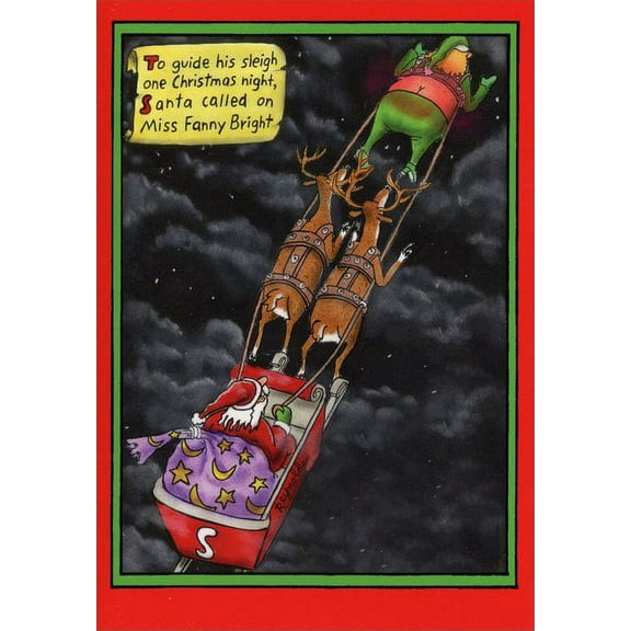 Nobleworks Fanny Bright Funny / Humorous Christmas Card (1 card/1 envelope)