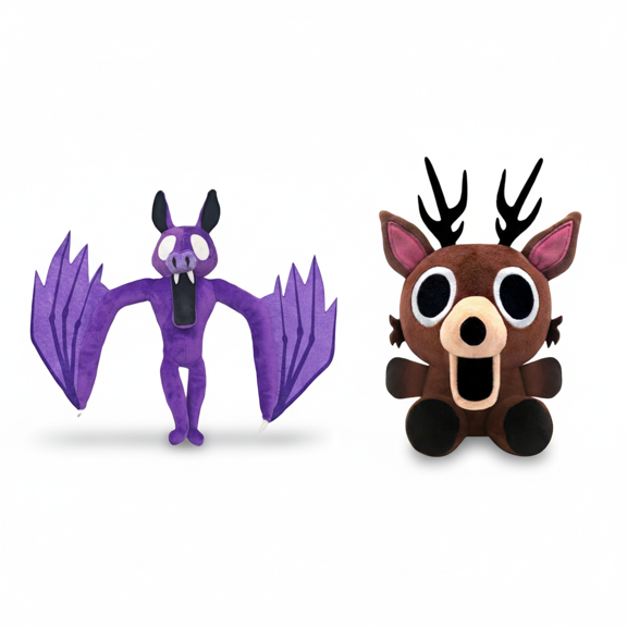 99 Nights In the Forest Plush Toys Deer Plush Toy, Spooky Cute Fantasy Creature Plush Toy Collection - Bat & Deer Trio
