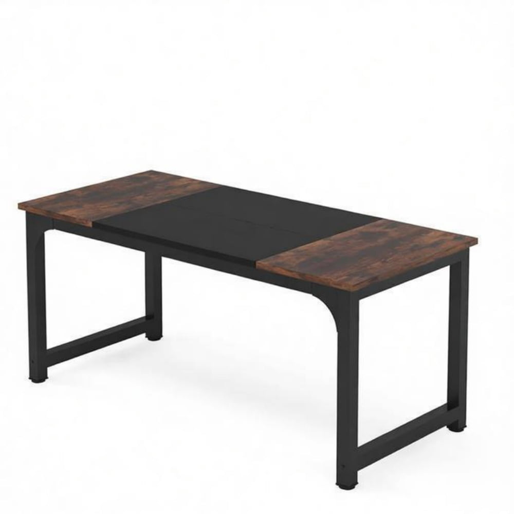 Modern Office Desk, Sturdy Metal Frame Computer Desk, Simple Writing Workstation, Spacious Desktop Multipurpose Study Laptop Table for Home Office, Bedroom, Study Room