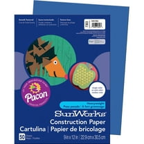 Sunworks Groundwood Construction Paper - 12" X 9" - Dark Blue (7303_40)