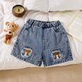 thumbnail image 5 of Gunia Jean Shorts For Toddler Girls Denim With Cute Bear Print Distressed Casual Summer Elastic Waist Outdoor Play Girl Denim Shorts 18M-6Y, 5 of 9