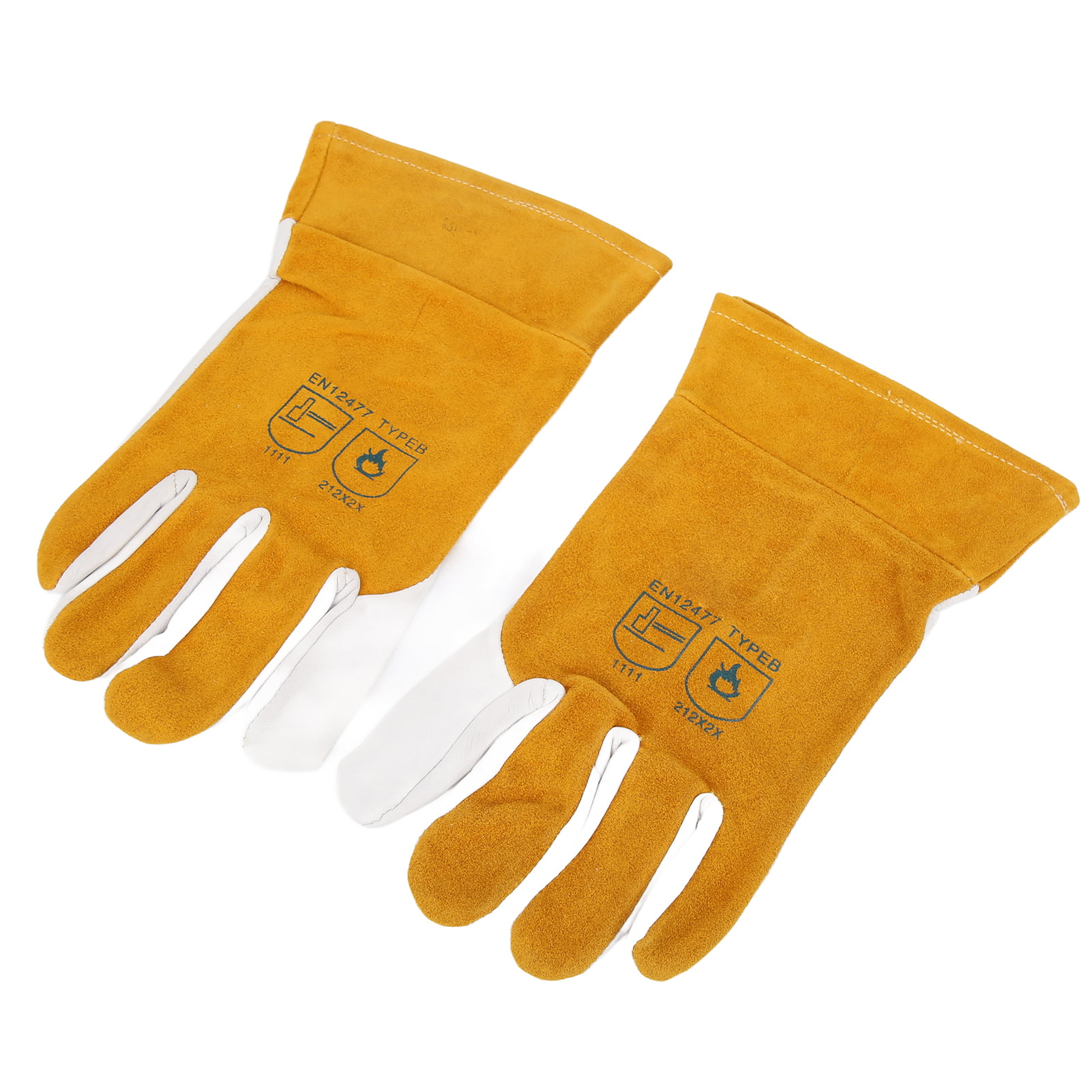 1 Pair Heatproof Durable Tig Welders Gauntlet Gloves Welding Safety Gloves