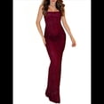 thumbnail image 3 of Vestido de Fiesta con Lentejuelas Brillantes, Corte Sirena, , Ajustado, Formal, para Fiesta y Club Vino Tinto M, 3 of 10