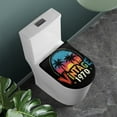 thumbnail image 2 of ZIATUBLES Toilet Lid Cover Replacement Elastic Toilet Bowl Lid Cover Washable Soft Bathroom Decor Accessories Fits Most Round, Elongated And Oblong Lids, Vintage Hawaii Beach Sunset, 2 of 6