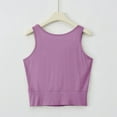 thumbnail image 5 of JGGSPWM Women's Modal Workout Tank Tops Summer Comfy Build-in Bra Crop Scoop Neck Sleeveless Soft Undershirt Sleepwear Purple 3XL, 5 of 5