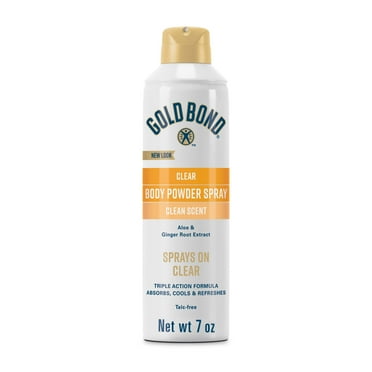 Gold Bond No Mess Clear Body Powder Spray, 7 oz., Absorbs Sweat