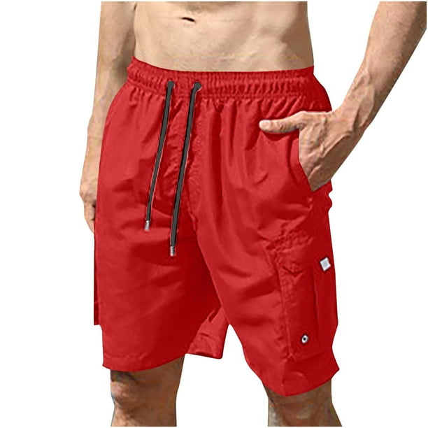 Pantalones Casuales para Hombre de la Playa Trabajo Elástico de la Cintura con Cordón Pantalones Cortos con Bolsillos para la Natación Y las Vacaciones