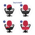 thumbnail image 4 of Abstract Office Chair Slipcover, Contemporary Design of Horizontally Arranged Monotone Straight Drops, Protective Stretch Decorative Fabric Cover, Standard Size, Dark Pink and White, by Ambesonne, 4 of 5