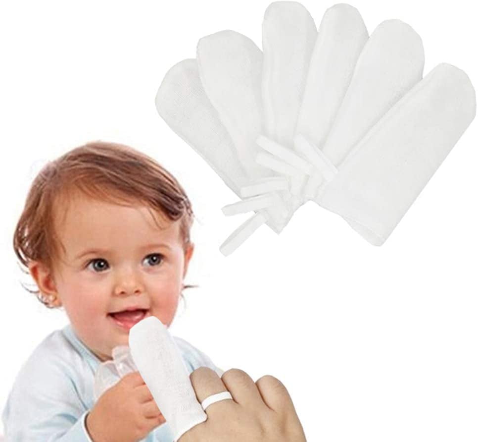 6Pcs Baby Teeth Soft Gauze Buckle Finger Clean Oral Hygiene Tongue Milk