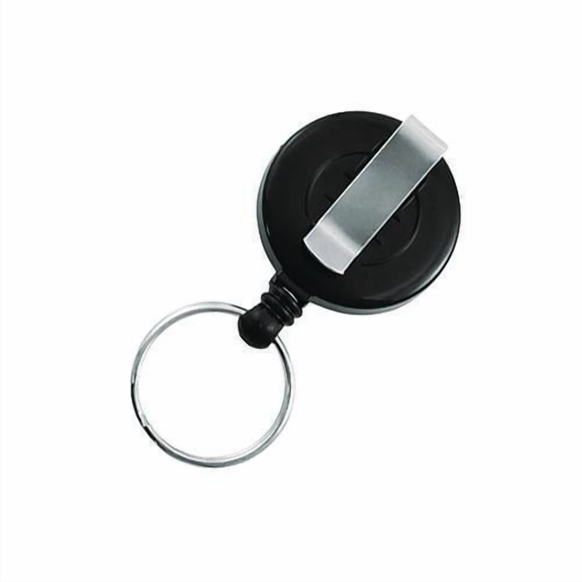 Badge Reel with Split Key Ring, Extends 30", Black, 12/Box | Bundle of 2
