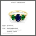 thumbnail image 4 of Gem Stone King 2.54 Ct Oval Blue Sapphire Green Simulated Emerald 10K Yellow Gold Ring (Size 9.5), 4 of 4