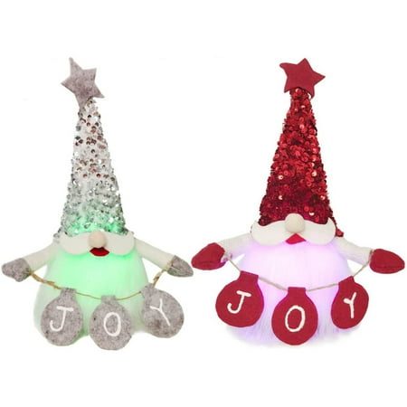 

Glitter Hat Christmas Gnomes Colorful Lights Doll Ornament Christmas Party Festive Decor Red