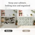 thumbnail image 6 of Farmhouse Flower Cabinet Curtains 27.6"W x 35.4"L, Botanical Vintage Fruit Green Leaf Under Sink Skirt for Bathroom Vanity Kitchen Self Adhesive, Dust-Proof Privacy Curtain for Closet Shelves Laundry, 6 of 9