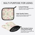 thumbnail image 3 of Yayeee Oven Mitts and Pot Holder Set of 2 Heat Resistant Kitchen Gloves Baking Hot Pad, Light Pink Geometric, 3 of 5