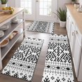 thumbnail image 2 of Black Geometric Striped Pattern Kitchen Rugs Sets Of 3,Kitchen Runner Rugs Non Skid Washable,Decorative Kitchen Floor Mats for Kitchen,Sink,Laundry,17"x30"+ 17"x47" + 17"x59", 2 of 6