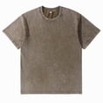 thumbnail image 5 of Qwertyu Men's Vintage Washed Oversized Cotton T Shirts Loose Fit Short Sleeve Casual Streetwear Unisex Tops Green XL, 5 of 5