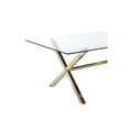 thumbnail image 4 of Tia 79 Inch Dining Table, Rectangular Tempered Glass Top, Gold, Clear, 4 of 6