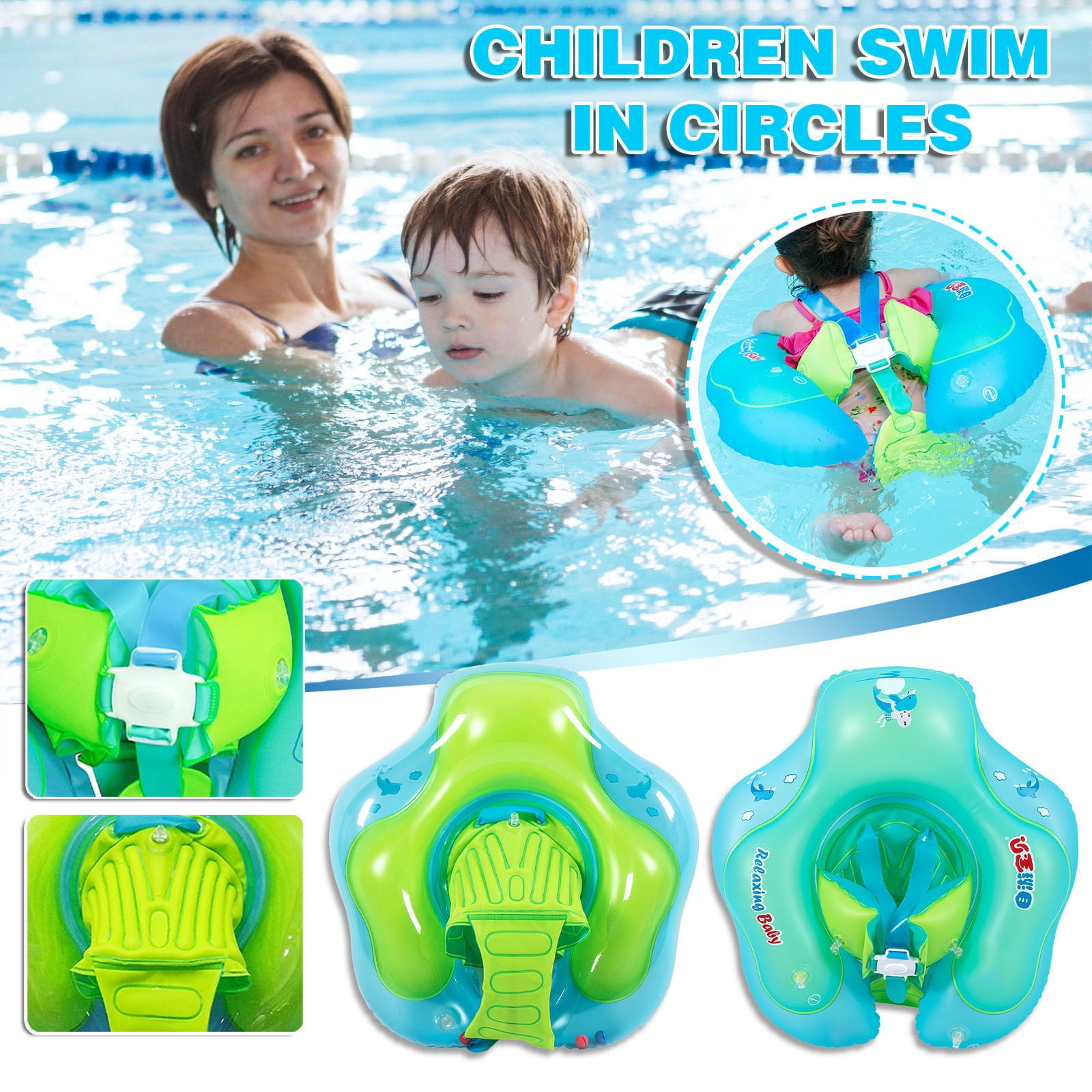 Details about   Baby Waist Inflatable Swimming Ring Swim Pool Float Safety Aid Toy Kids   D F 