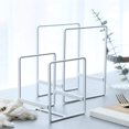 thumbnail image 3 of MINGFANITY 2 soportes para platos organizador de metal para almacenamiento de platos, estante de exhibición para gabinete, mostrador y armario, color blanco, 3 of 5