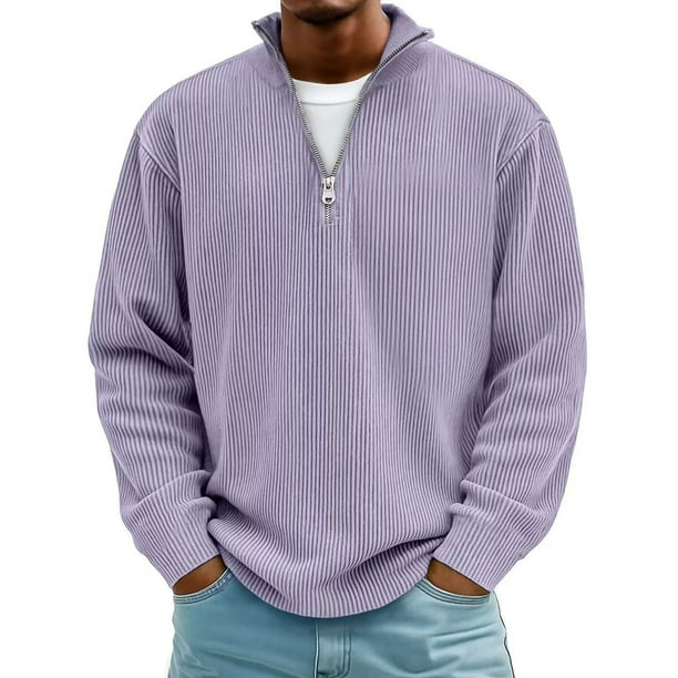 pstuiky camisas de manga larga para hombre, Camisetas casuales de manga larga a la moda para hombre, cuello alto acanalado, cremallera de un cuarto, manga larga, cuello alto, camiseta/camiseta xxxxxl