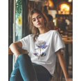 thumbnail image 5 of Women's T-Shirts, Valentine's Day Diamond Flower Cotton Crewneck Tee Short Sleeve Casual Tops Loose Graphic T-Shirt White, 4XL, 5 of 7
