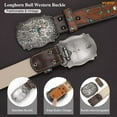 thumbnail image 6 of WHIPPY Western Genuine Leather Belt for Women Men Ladies Vintage Engraved Belt Cowboy Cowgirl Belt, 6 of 7