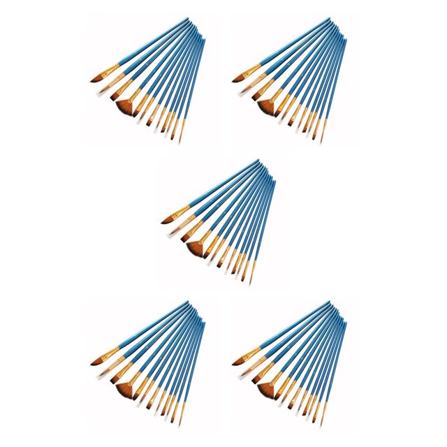 Matsuzay Paquete de 12 pinceles para pintar, juego de mango de madera, pintura, dibujo de bricolaje, bolígrafos artísticos, lavables, reutilizables, Type2 NO2