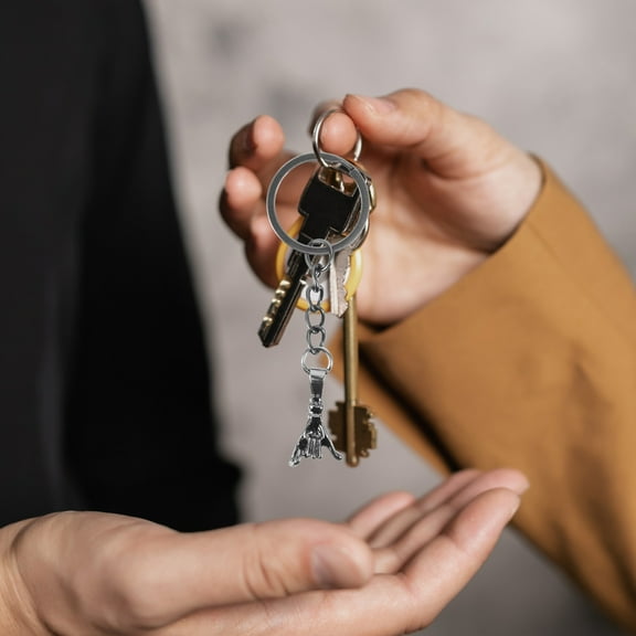 LEXSOMEO 1 Pair Couple Key Chain Zinc Alloy Keychain Backpack Keyring Bag Hanging Charm