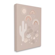 Stupell Industries Muted Desert Landscape Triple Rainbow Soft Cactus , 16 x 20, Designed by Nancy McKenzie