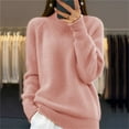 thumbnail image 2 of Lenpel Women's Turtleneck Sweaters Winter Warm Long Sleeve Casual Solid Knit Pullover Tops Fall Fashion Outfits, 2 of 6